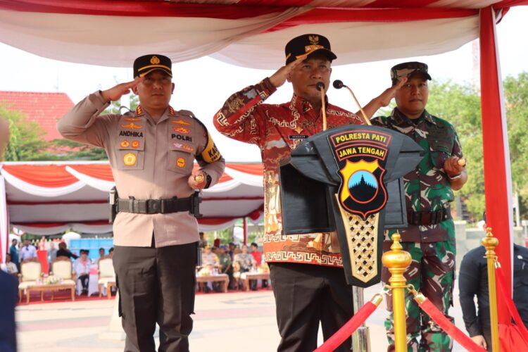 Jelang pemilu 2024, Polresta Pati Laksakan Apel Gelar Pasukan