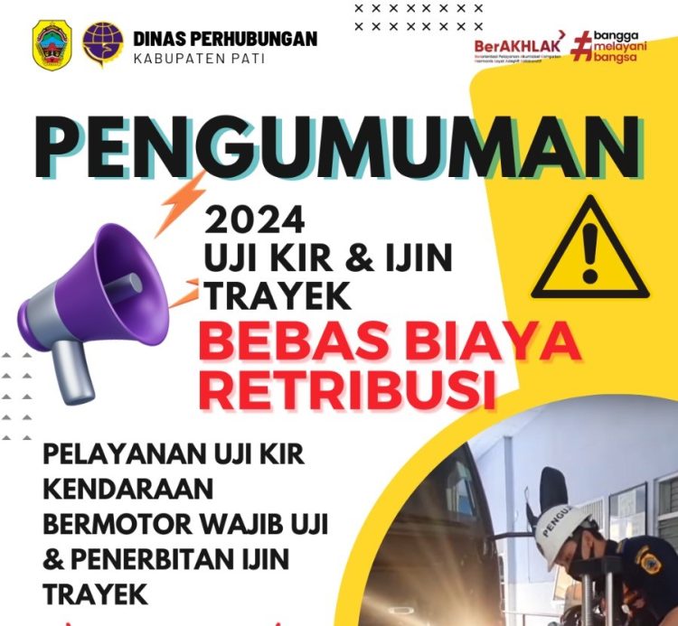 Tanggal Dua, Dishub Pati Bebaskan Biaya Retribusi