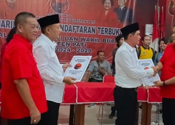 Daftar ke PDI Perjuangan, Wahyu – Suharyono Maju di Pilkada Pati