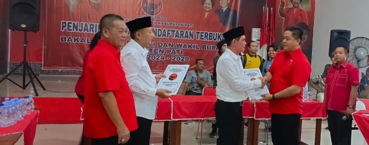 Daftar ke PDI Perjuangan, Wahyu – Suharyono Maju di Pilkada Pati