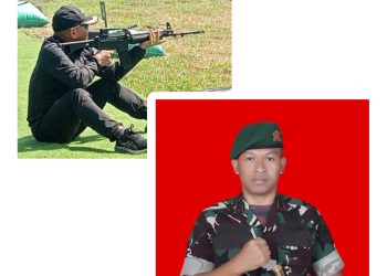 Bersatu Guyub Rukun !! TNI dan Awak Media Latihan Menembak
