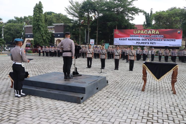 Kapolresta Pati Gelar Sertijab Kasat Resnarkoba dan Kapolsek Winong