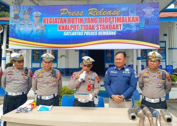 Gencarkan Penindakan, Kasatlantas Polres Rembang Amankan 120 Knalpot Brong