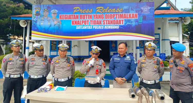 Gencarkan Penindakan, Kasatlantas Polres Rembang Amankan 120 Knalpot Brong