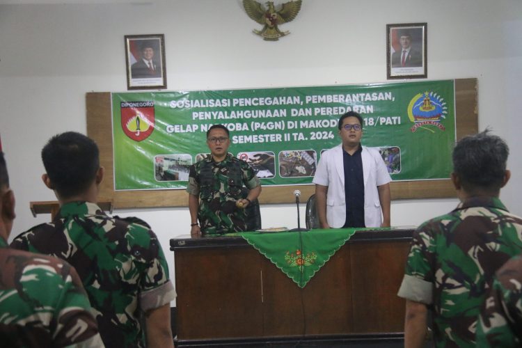 Kodim Pati Adakan Sosialisasi Bahaya Narkoba Bagi Prajurit TNI