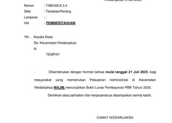 Warga Pertanyakan Surat Edaran PBB, Wajib Lho