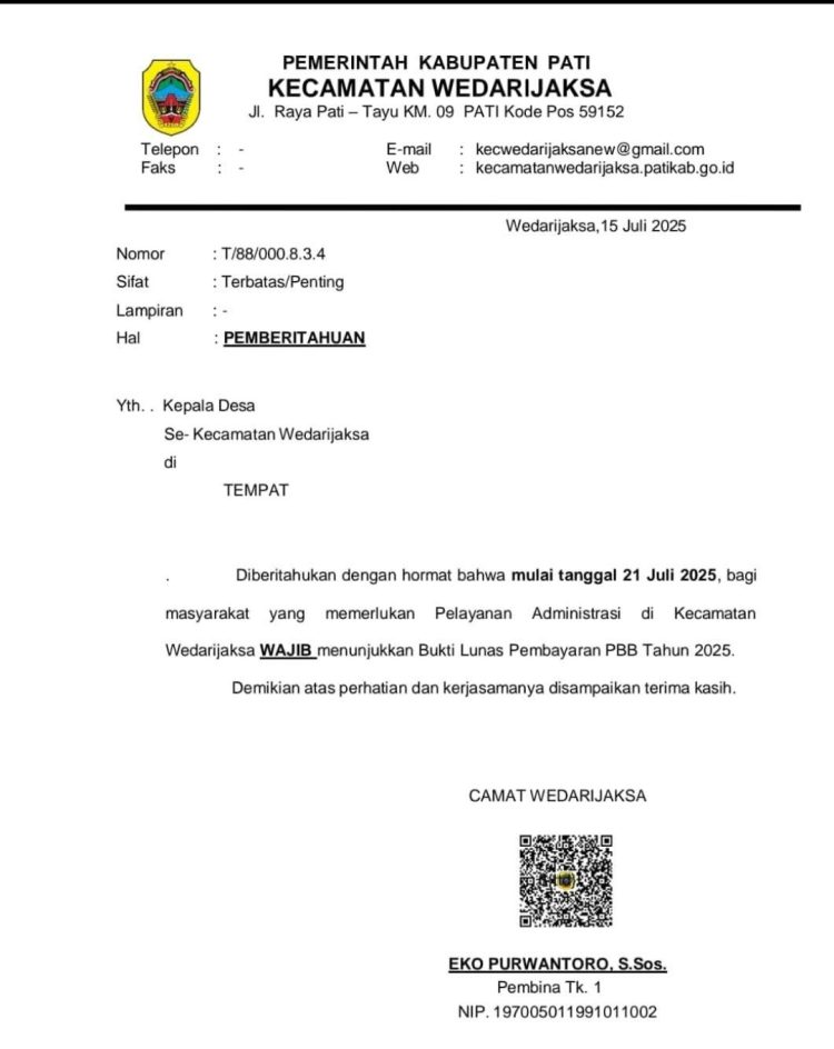 Warga Pertanyakan Surat Edaran PBB, Wajib Lho