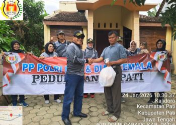 Anggota Terdampak Banjir, PP Polri Pati Konsisten Salurkan Bansos