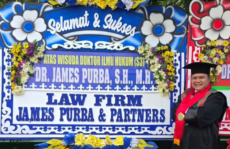 Praktisi Hukum Berprestasi, James Purba, S.H.,M.H Raih Doktor dengan Predikat Sangat Memuaskan