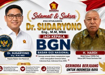 Dr. Sudaryono Eng., M.M, MBA Naik Jadi Kepala BGN, H. Hardi : Semoga Program Gizi Makin Maju