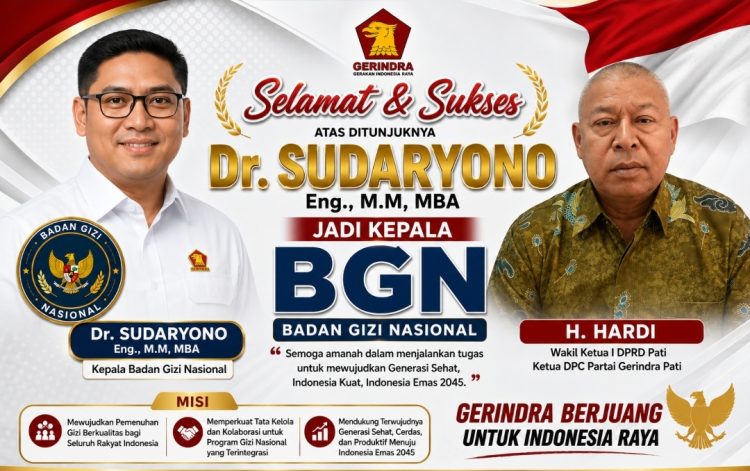 Dr. Sudaryono Eng., M.M, MBA Naik Jadi Kepala BGN, H. Hardi : Semoga Program Gizi Makin Maju