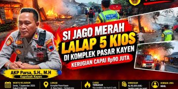 Lima Kios Terbakar, Kapolsek Kayen : Kerugian Capai Rp90 Juta