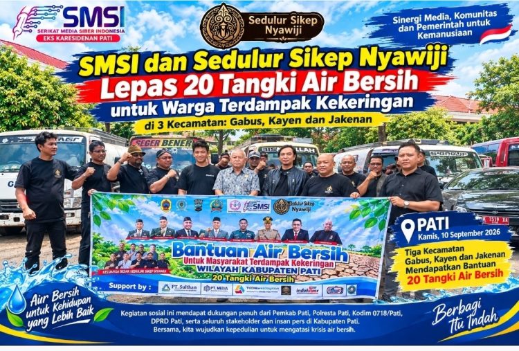 Staf Ahli Bupati Pati Apresiasi SMSI dan Sedulur Sikep Nyawiji Salurkan 20 Tangki Air Bersih ke Warga