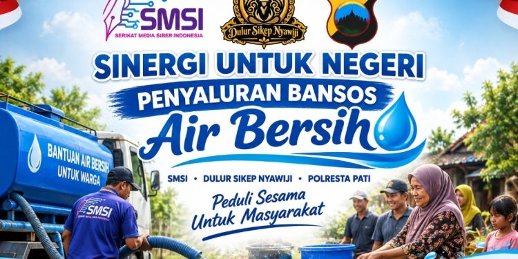 Gerak Bersama Hadapi Kekeringan, SMSI, Dulur Sikep dan Polresta Pati Turun Tangan